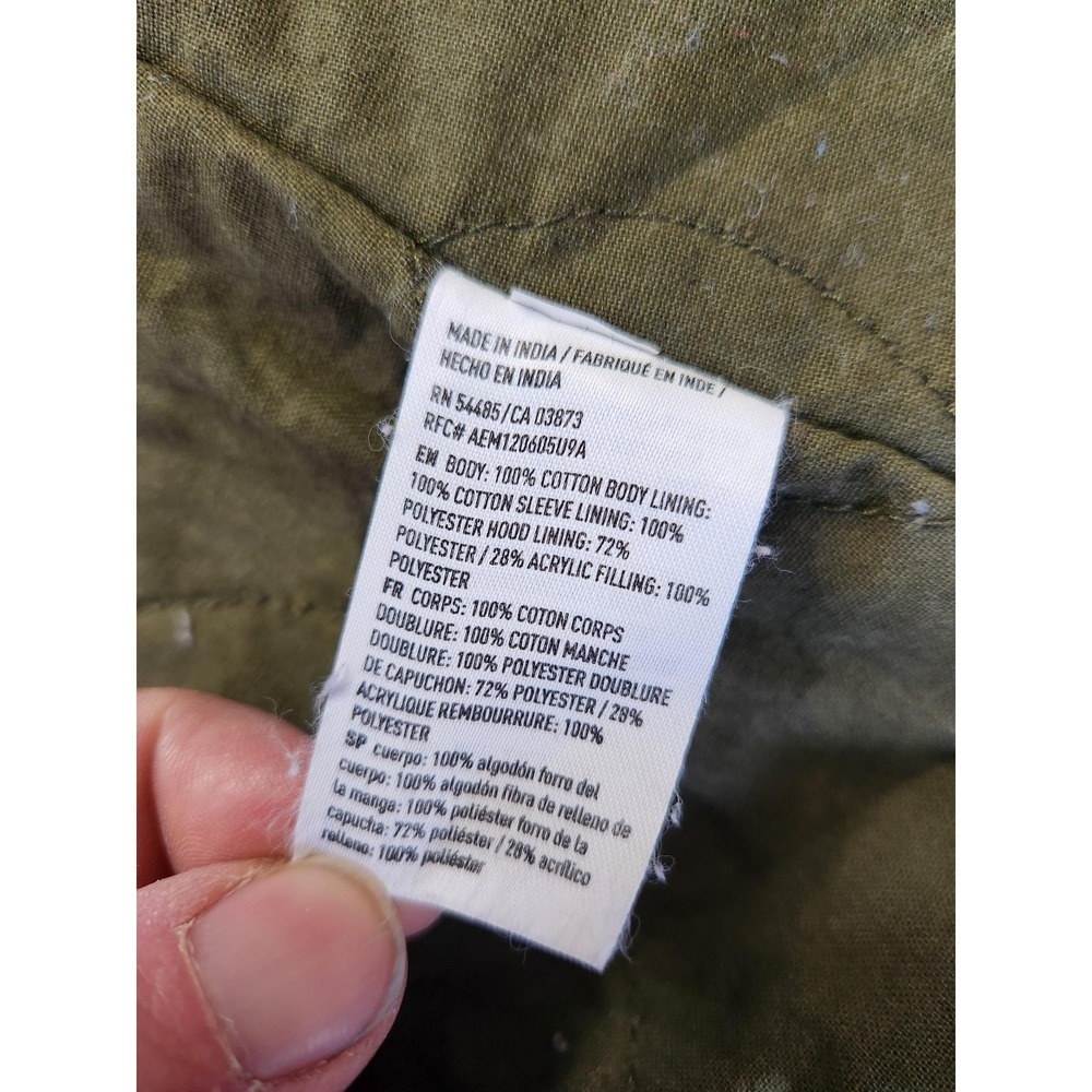 American Eagle Outfitters Jacket Womens Medium Green Hooded Sherpa Lined Parka - Picture 14 of 15